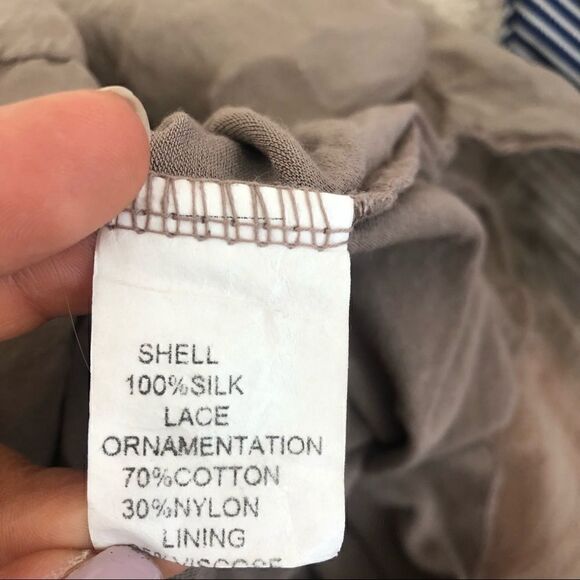 Nicole Brown 100% Silk Mini Dress Lace Italy Lightweight Women Size Small - Picture 8 of 8